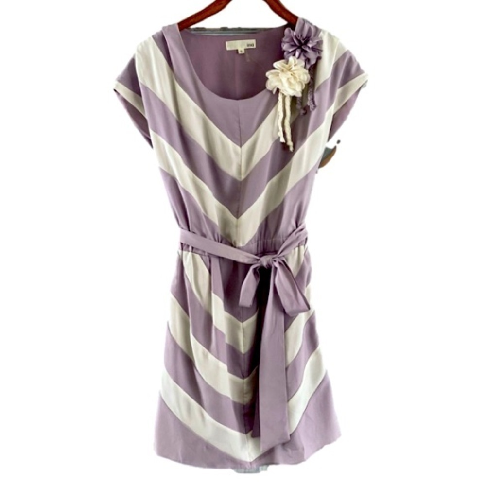 INA Purple and White Chevron Dress